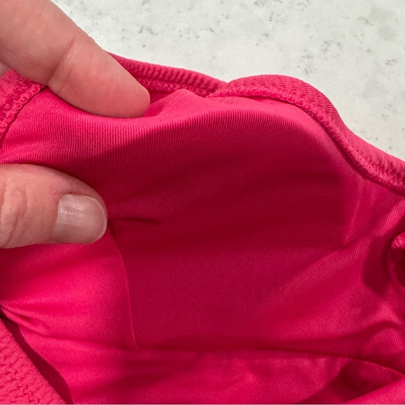 NWT Old Navy Ribbed Textured Hot Pink Plunge Bikini Top Women's Medium Padding - Picture 6 of 9